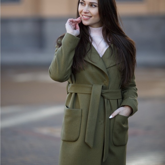 Wool coat long Heather Dark Gray women’s winter - Picture 11 of 15